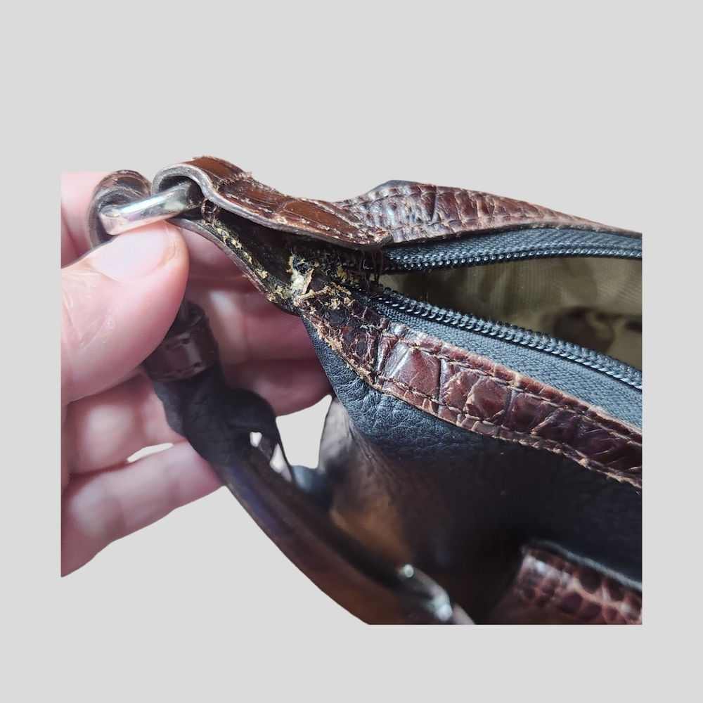 Brighton Black Brown Croc Embossed Purse - Picture 5 of 7